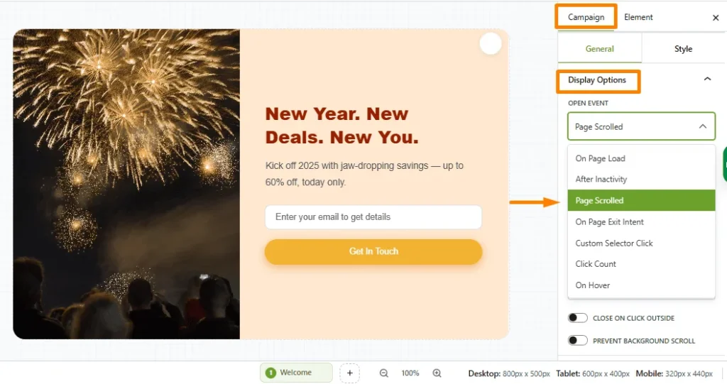 How to Show a Popup on Page Scroll with OptinCraft