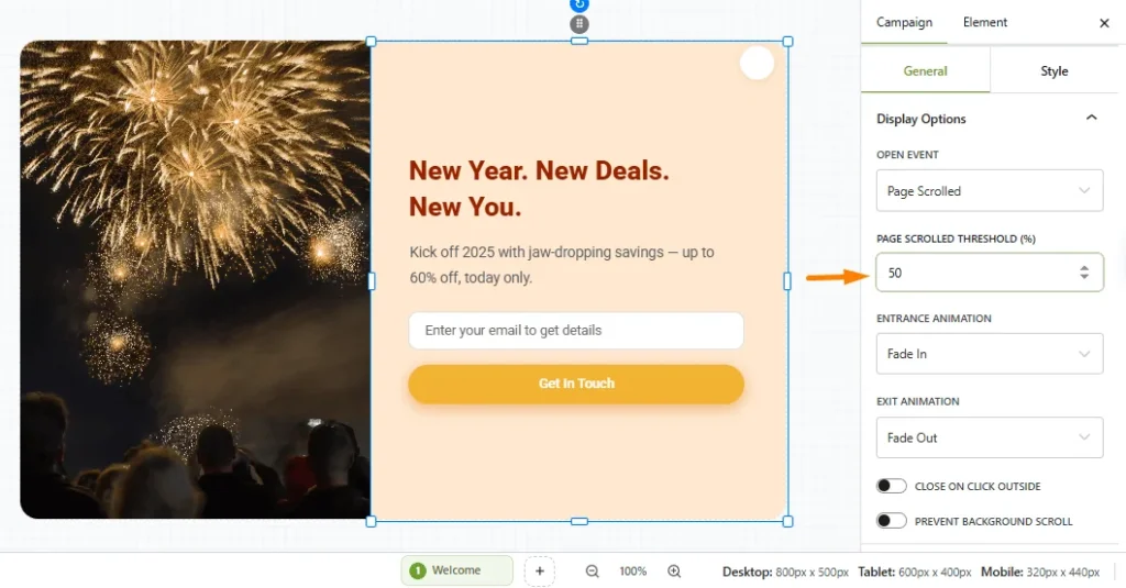 How to Show a Popup on Page Scroll with OptinCraft