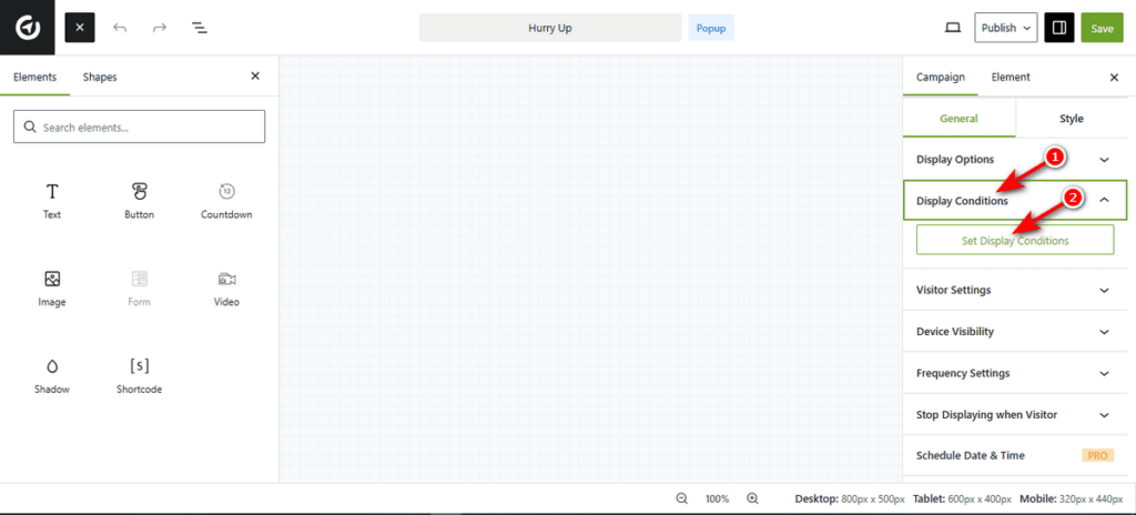 Campaign Display Condition