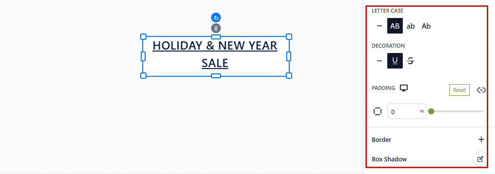 style the text element