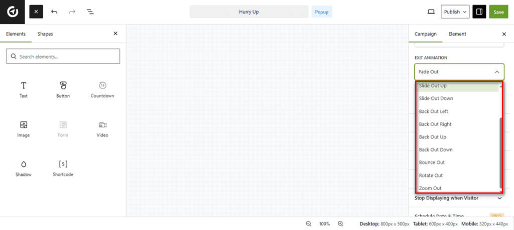 Campaign Display Options