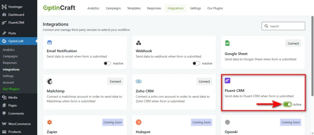 How to Integrate FluentCRM with OptinCraft