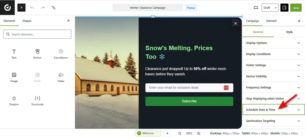 How to Schedule a Popup Campaign
