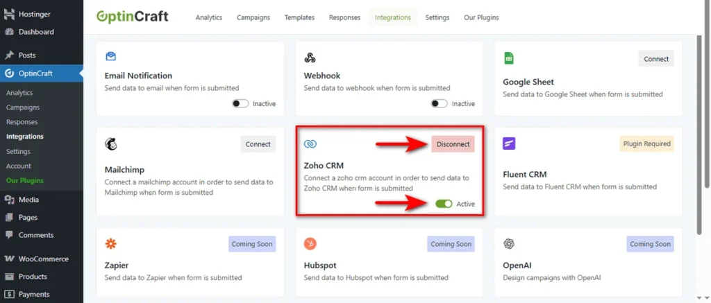 How to Integrate Zoho CRM with OptinCraft