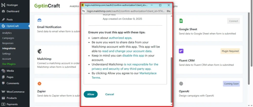 How to Integrate MailChimp with OptinCraft