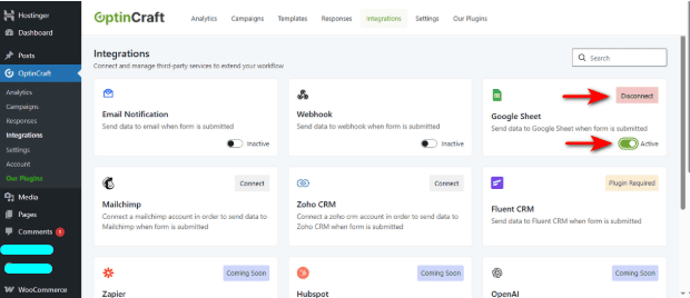 How to Integrate Google Sheet with OptinCraft