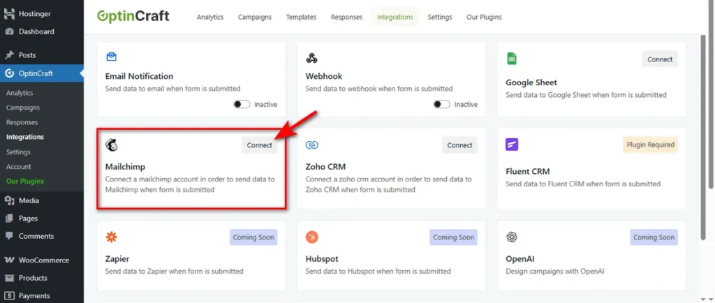 How to Integrate MailChimp with OptinCraft