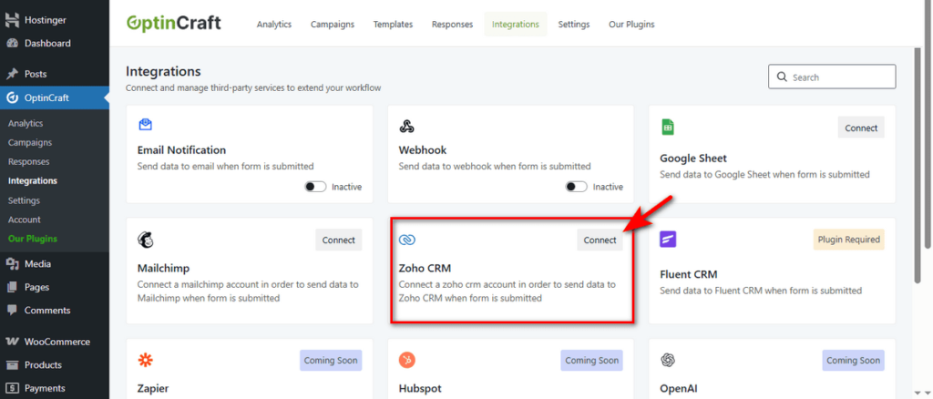 How to Integrate Zoho CRM with OptinCraft