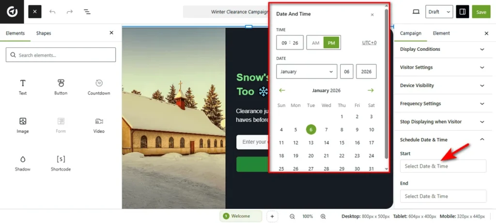 How to Schedule a Popup Campaign