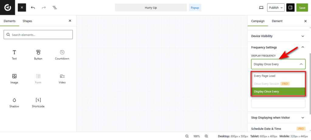 Campaign Frequency Settings