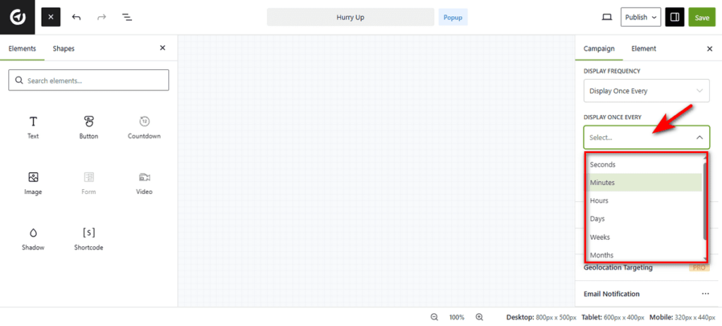 Campaign Frequency Settings