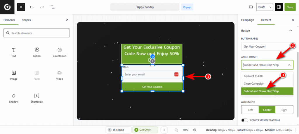 How to Create a Multi-Step Popup Campaign