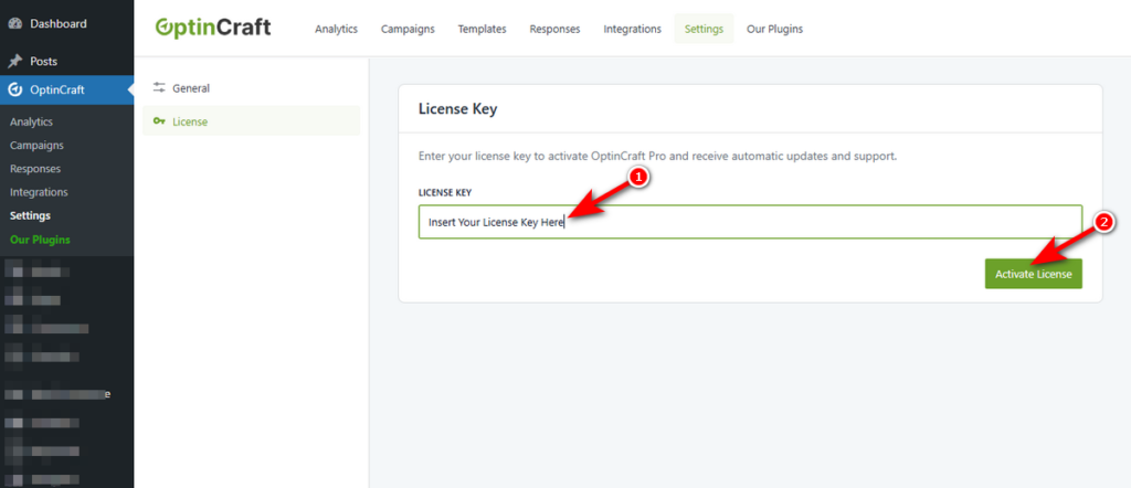 How to Activate OptinCraft Pro with a License Key